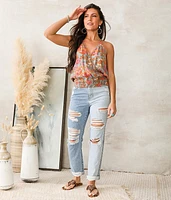 Surplice Floral Cropped Tank Top