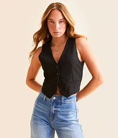 Double Zero Button-Up Cropped Vest