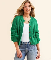 Hyfve Eyelash Cropped Cardigan Sweater