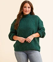 Double Zero Mock Neck Oversized Sweater