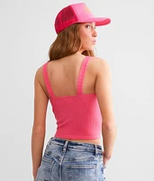 Textured U-Wire Cropped Tank Top