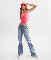 Textured U-Wire Cropped Tank Top