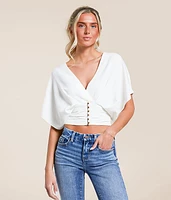 Pleated Dolman Top