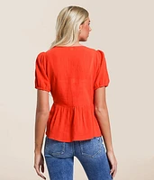 Front Tie Peplum Top