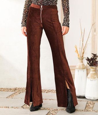 Willow & Root Ribbed Knit Split Flare Pant