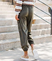 Faux Suede Cargo Jogger Pant