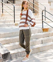Faux Suede Cargo Jogger Pant