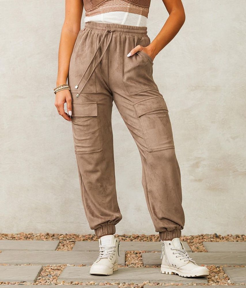 KanCan High Rise Faux Leather Cargo Jogger - Women's Pants in
