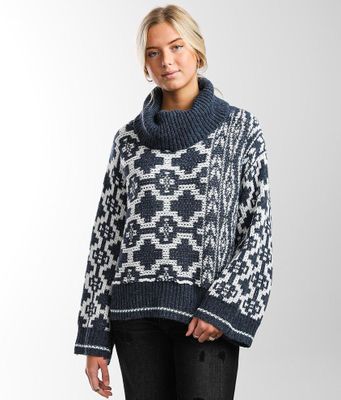 Hyfve Patterned Cowl Neck Sweater