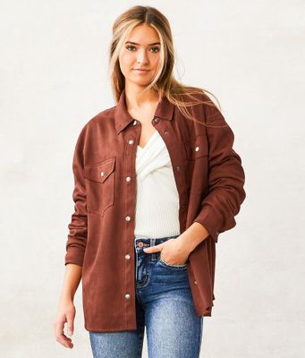 Willow & Root Faux Suede Shacket