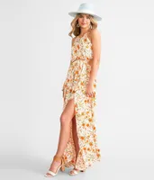 Hyfve Woven Floral Cut-Out Maxi Dress