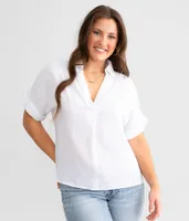 Hyfve On The Run Cuffed Sleeve Top