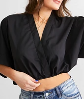 Pretty Please Surplice Cropped Top