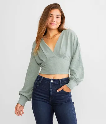 Hyfve Textured Surplice Cropped Top