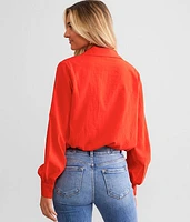 Collared Surplice Top