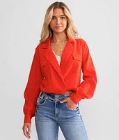 Collared Surplice Top