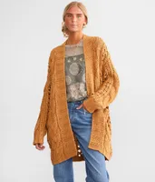 Hyfve Oversized Crochet Cardigan Sweater