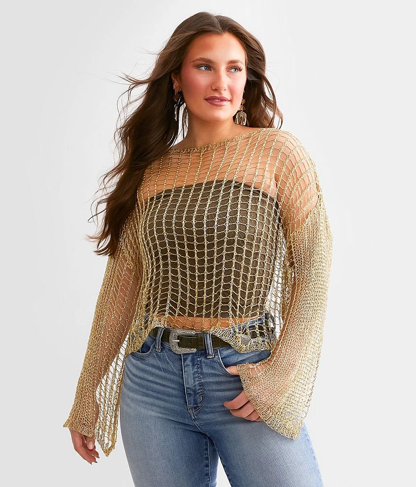 Hyfve Metallic Open Stitch Sweater