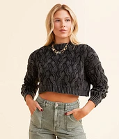 Hyfve Cropped Cable Knit Sweater