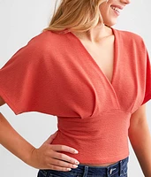 Surplice Pleated Top