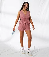 Gingham Peplum Tank Top