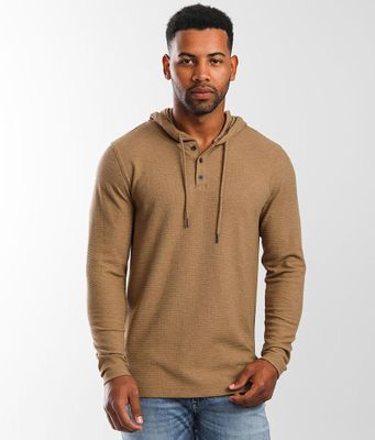 Outpost Makers Textured Knit Henley Hoodie