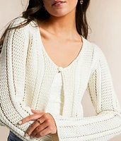 Crochet Cropped Cardigan Sweater