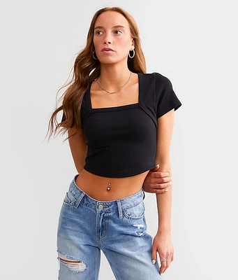 Freshwear Square Neck Cropped Top