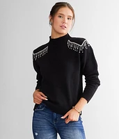 Rhinestone Fringe Sweater