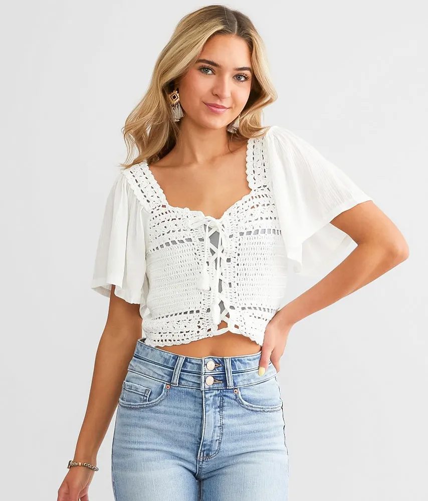 Willow & Root Crochet Lace Top