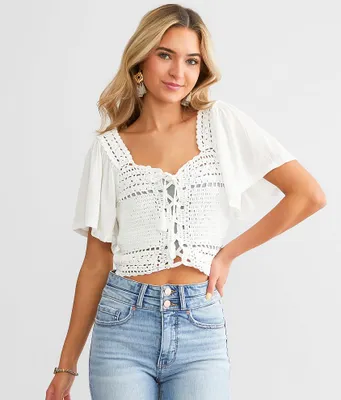 Willow & Root Crochet Lace Top