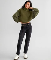 Ribbed Knit Cropped Sweater