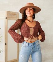 Emory Park Pointelle Cropped Sweater