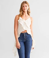 Chiffon Fringe Tank Top