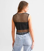Metallic Netted Tank Top
