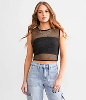Metallic Netted Tank Top