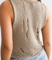 Metallic Sweater Vest