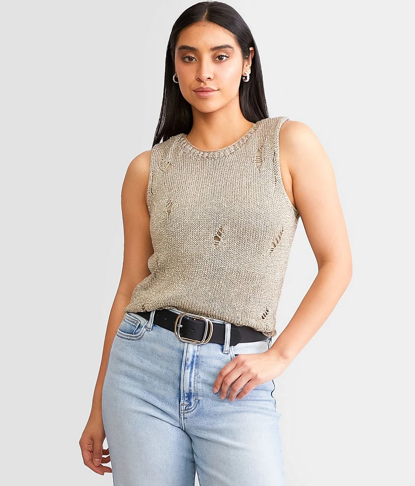 Metallic Sweater Vest