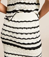 Striped Crochet Maxi Skirt