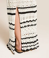 Striped Crochet Maxi Skirt