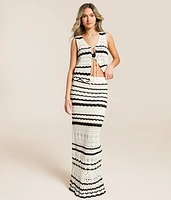 Striped Crochet Maxi Skirt