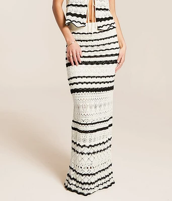 Striped Crochet Maxi Skirt