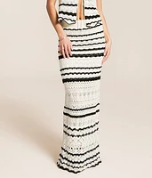 Striped Crochet Maxi Skirt