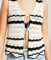 Striped Crochet Tank Top