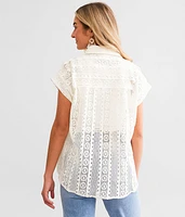 En Crème Crochet Blouse