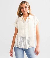 En Crème Crochet Blouse