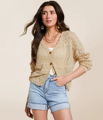 Pointelle Cardigan Sweater