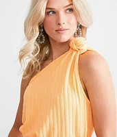 One Shoulder Knotted Tank Top