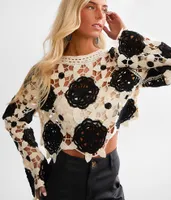 EB Luxe Crochet Cropped Sweater