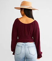 Surplice Jacquard Top